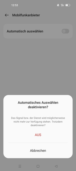 Wählen Sie AUS