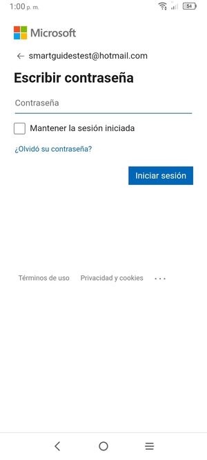 Introduzca su contraseña y seleccione Iniciar sesión