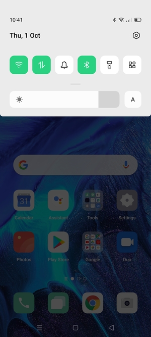 Slide down the top menu again