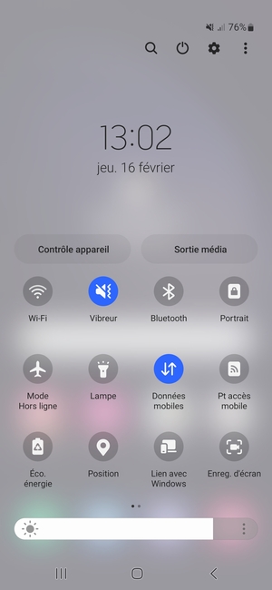 Sélectionnez Vibreur pour passer en mode silencieux