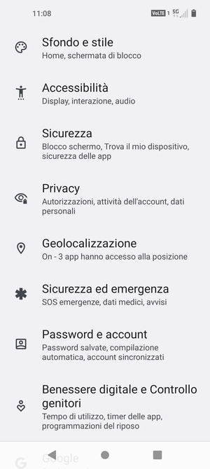 Scorri e seleziona Geolocalizzazione