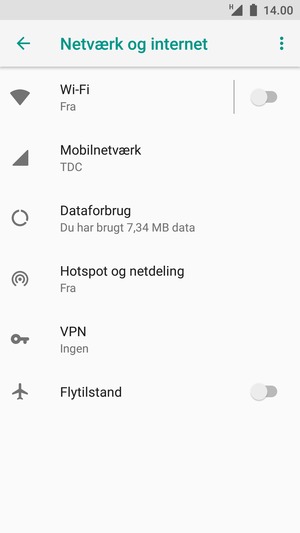 Vælg Mobilnetværk