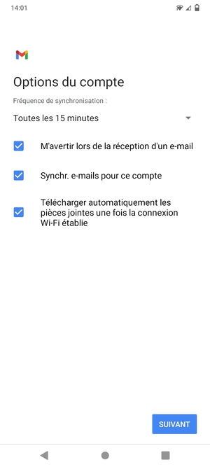 Sélectionnez SUIVANT