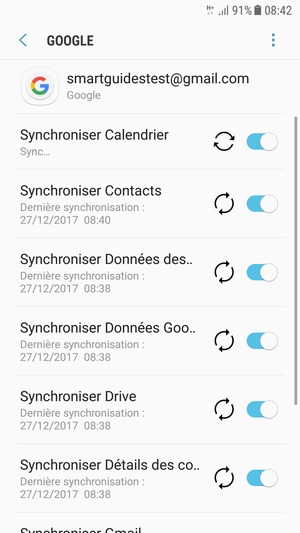 Vos informations seront synchronisées