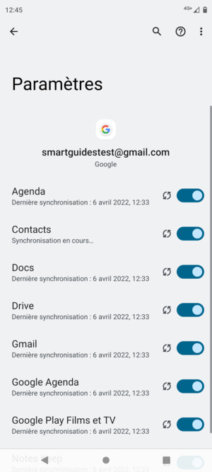 Vos informations seront synchronisées