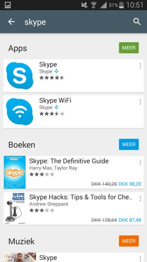 Selecteer de app