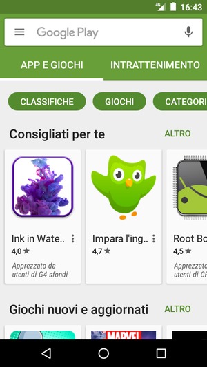 Seleziona la barra di ricerca
