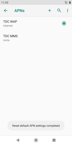 Your phone will reset to default Internet and MMS settings