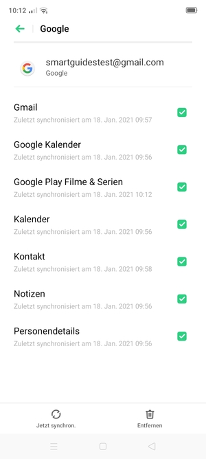 Wählen Sie Jetzt synchron.