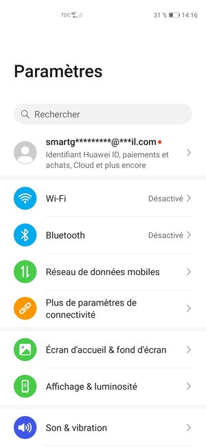 Sélectionnez Réseau de données mobiles