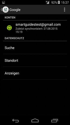 Wählen Sie Ihr Konto für Backup