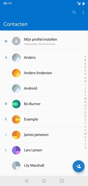 Selecteer de Menu-knop