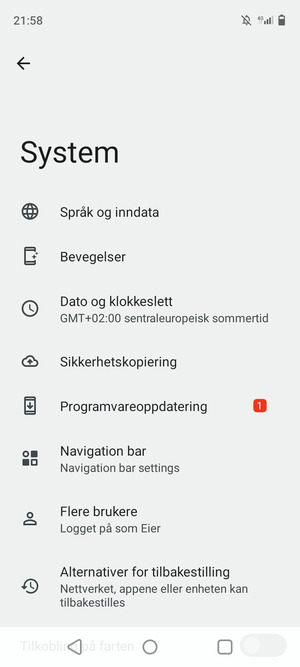 Velg Programvareoppdatering