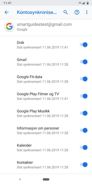 Forsikre deg om at Kontakter er valgt
