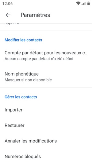 Faites défiler et sélectionnez Importer