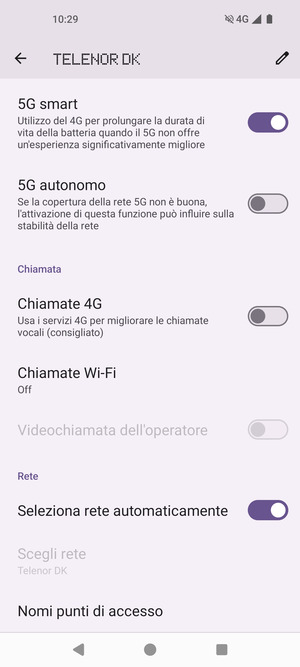 Scorri e seleziona Nomi punti di accesso