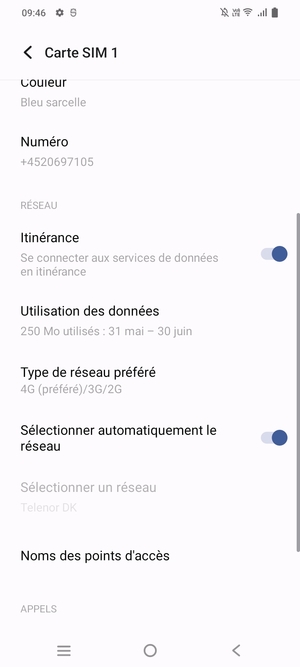 Activer ou désactiver Itinérance
