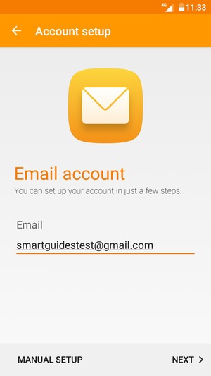 Enter your Gmail or Hotmail address and select NEXT