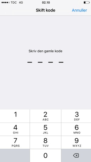 Indtast din gamle adgangskode