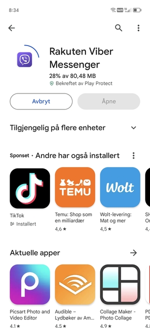 Vent til installasjonen er ferdig
