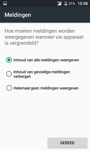 Selecteer uw voorkeursoptie en selecteer GEREED