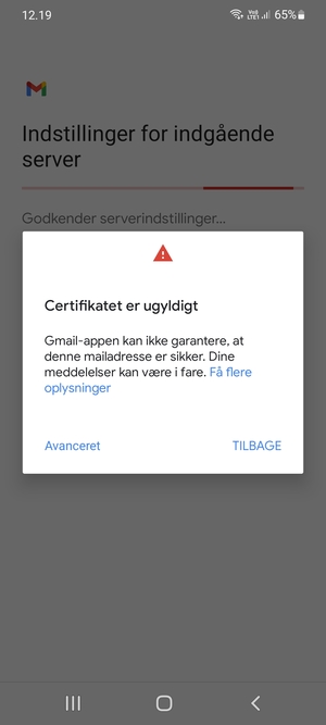 Vælg TILBAGE
