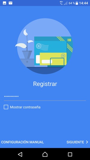 Introduzca su contraseña y seleccione CONFIGURACIÓN MANUAL
