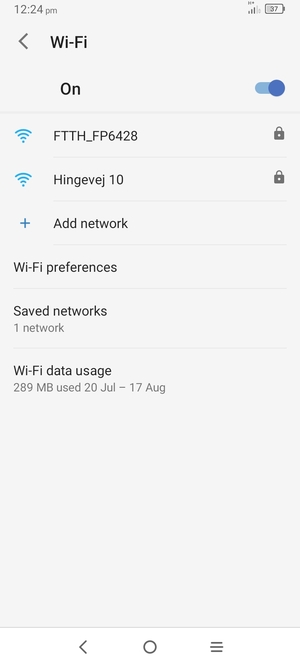 Select the wireless network you want to connect to