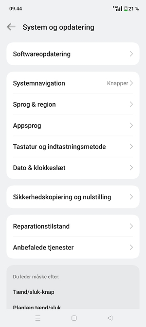 Vælg Softwareopdatering