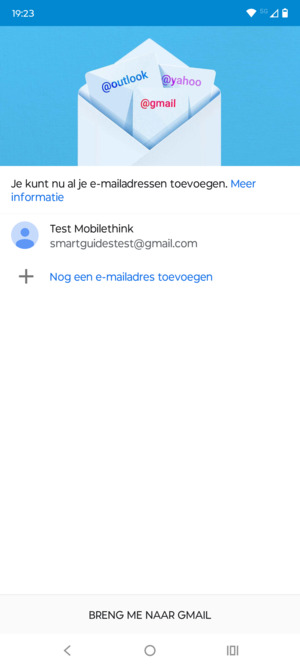 Selecteer BRENG ME NAAR GMAIL