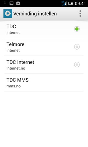 Selecteer de Menu-knop