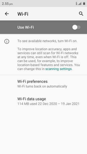 Turn on Wi-Fi