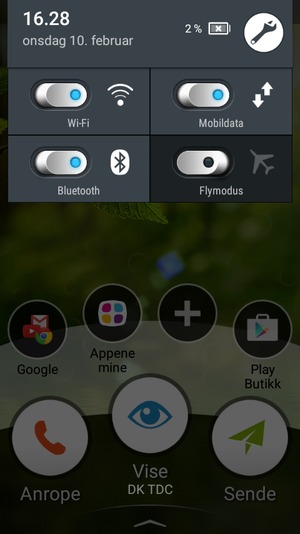 Slå av Wi-Fi og Bluetooth