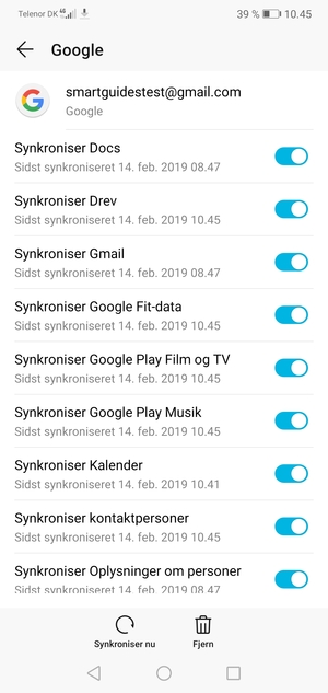Vælg Synkroniser nu