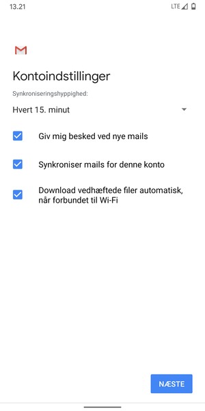 Vælg NÆSTE