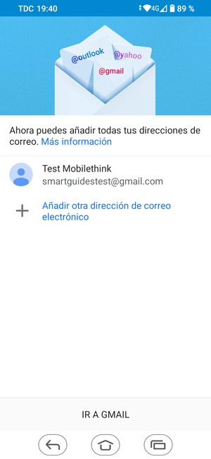 Seleccione IR A GMAIL