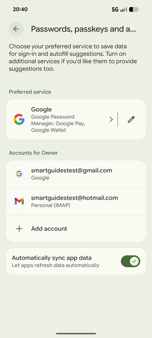 Select your Google account