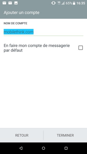 Donnez un nom à votre compte et sélectionnez TERMINER