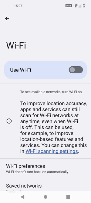 Turn on Use Wi-Fi