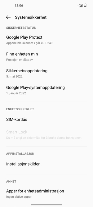 Velg SIM-kortlås