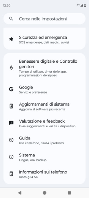 Scorri e seleziona Aggiornamenti di sistema