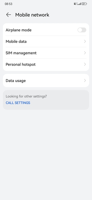 Select Mobile data