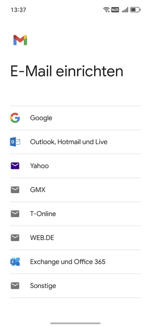 Wählen Sie Outlook, Hotmail und Live