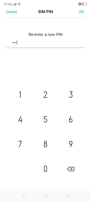 Confirm your new PIN for the SIM card and select OK