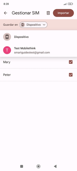 Seleccione su cuenta Google