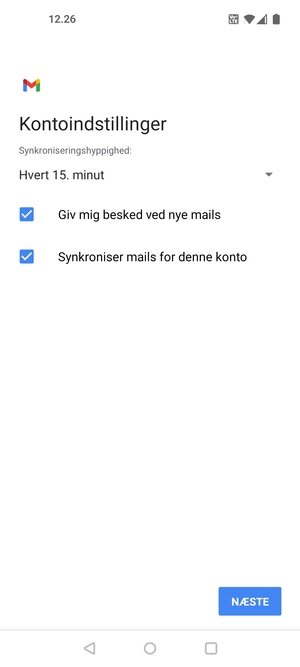 Vælg NÆSTE