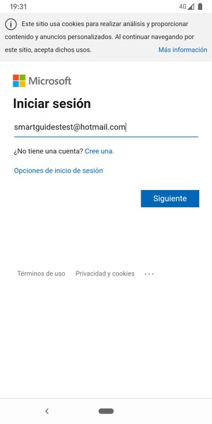 Introduzca su Dirección de correo electrónico y seleccione Siguiente
