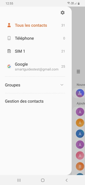 Sélectionnez Gestion des contacts