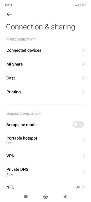 Select Portable hotspot