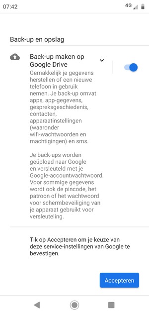 Selecteer Accepteren